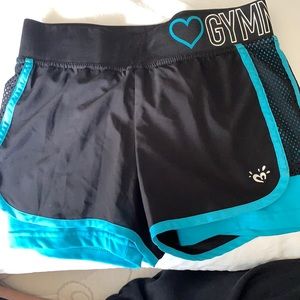 justice black and blue shorts